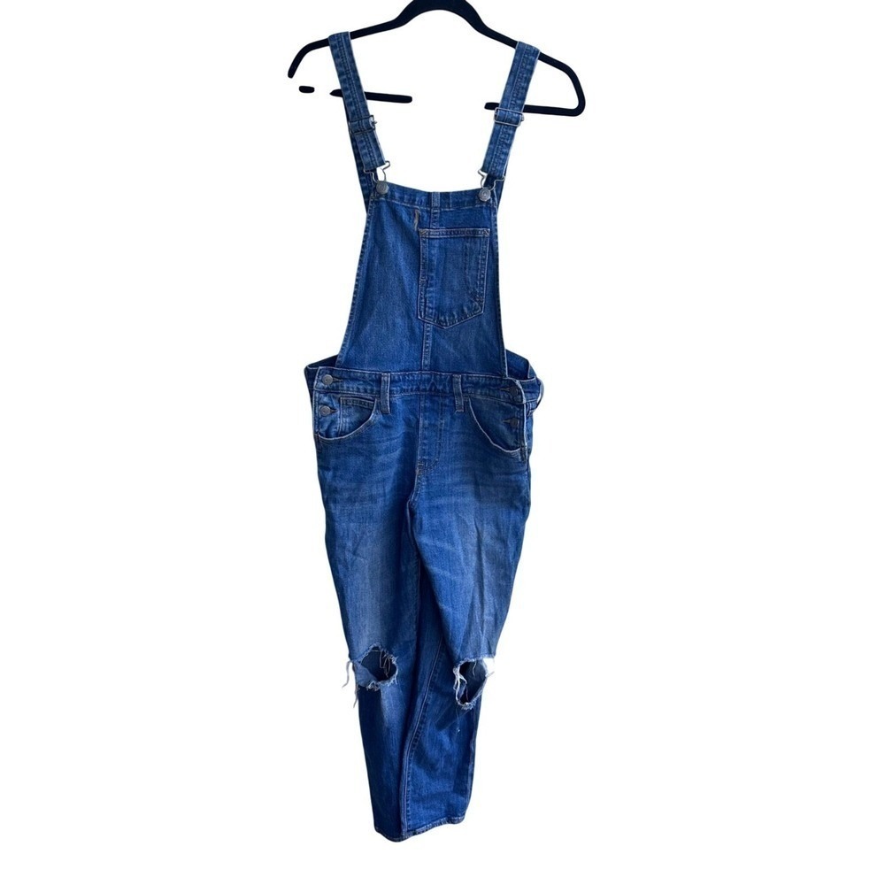 Levis Womens Distressed Denim Bib Overalls Medium Wash Blue Size M